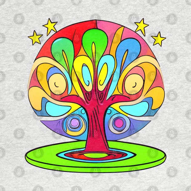 Vibrant 70s Style World Tree of Life (MD23ERD006b) by Maikell Designs